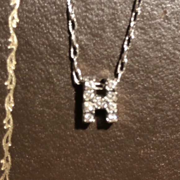 Miriam Haskell crystal initial letter H necklace - Picture 2 of 9